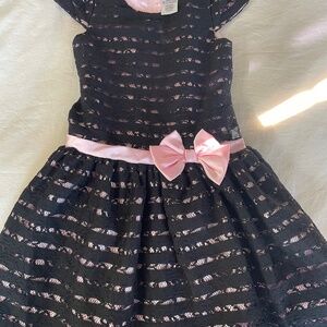 Girls Black and Pink Lace Dress